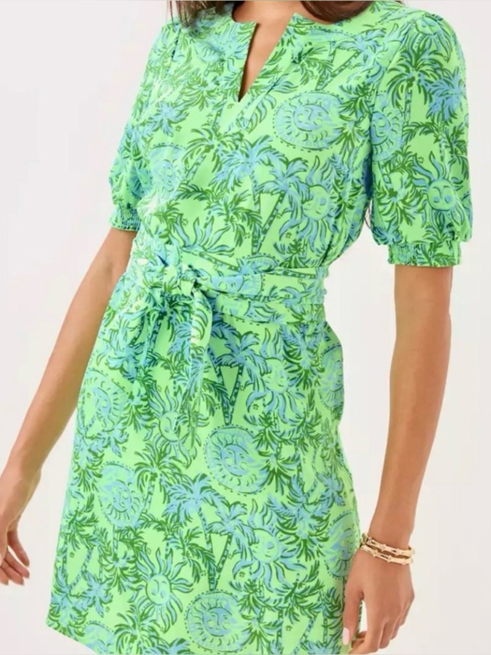 NWT Lilly Pulitzer 14 OLIVINE SHORT SLEEVE DRESS “Cool Mint” MSRP $198 sz 14 - Picture 2 of 9